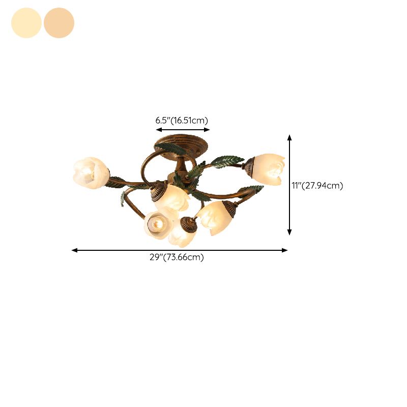 Modern Simple Iron Ceiling Lamp Flower Shape Ceiling Light for Living Room