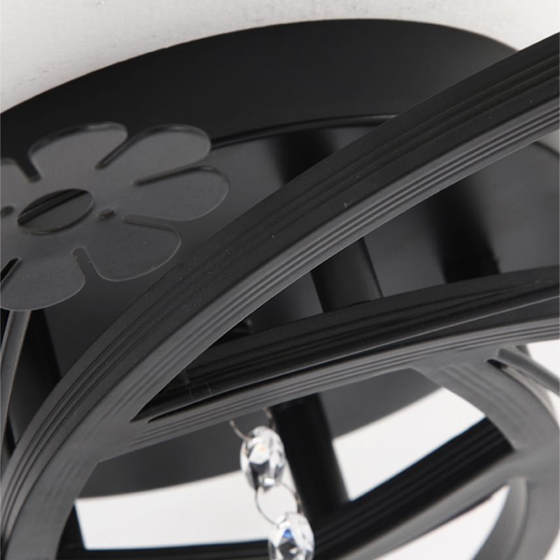 Light de plafond en verre moderne noir Multi Light Flush Mount Plafond Light for Dining Room