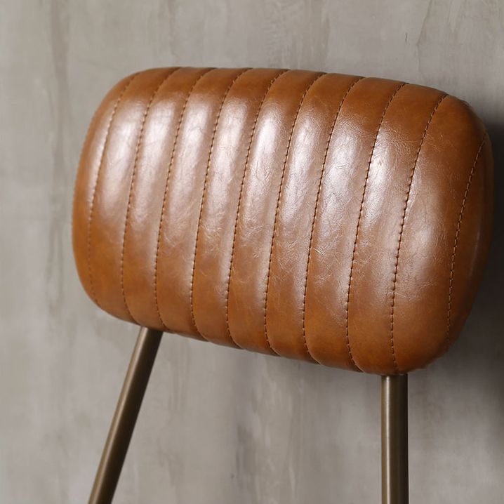Industrial Leather Metal Counter Stools Low Back Bar Stools with 4 Legs