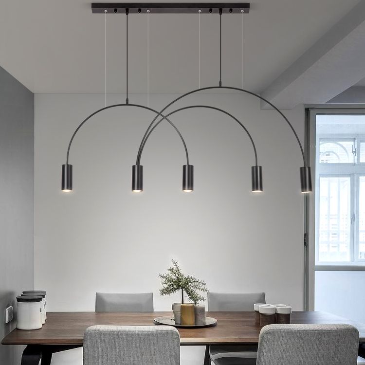 5 Light Kitchen Island Pendant Linear Chandelier Contemporary Island Lighting