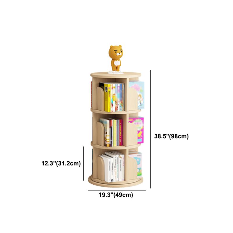 Contemporary Style Bookshelf Natural Solid Wood Bookcase for Home Office