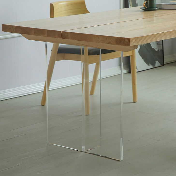 Solid Wood Dining Table Contemporary Style Rectangle Dinette Table for Home Kitchen