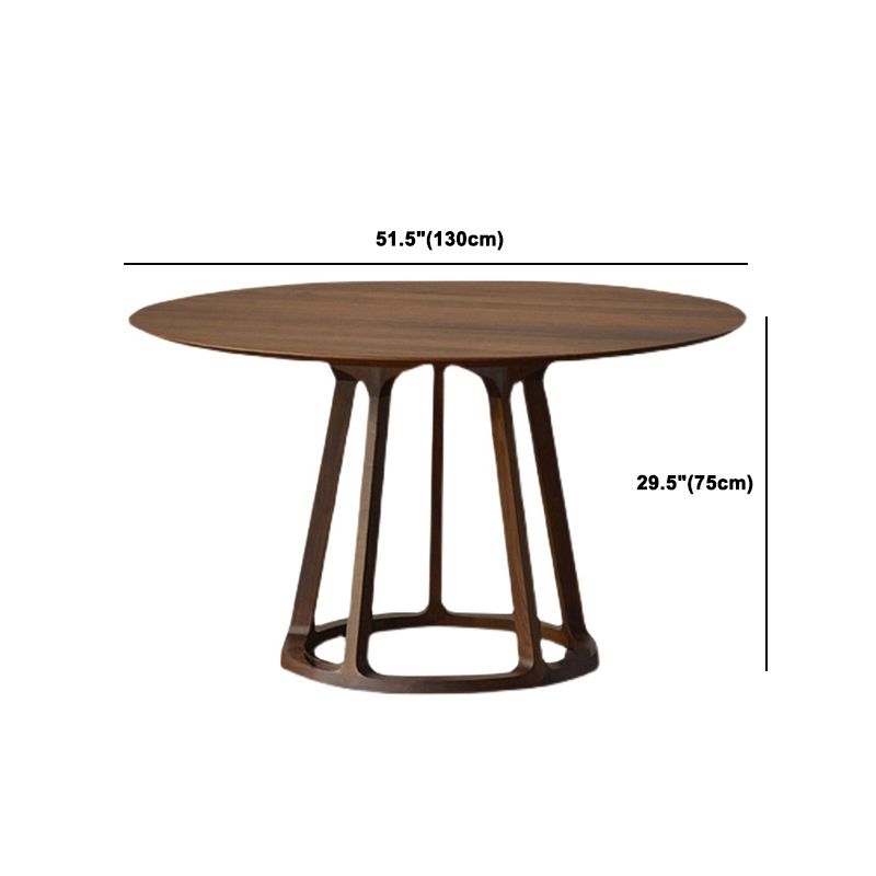 Modern Round Dining Table 1/2/5 Pieces Solid Wood Dining Room Table with Chairs