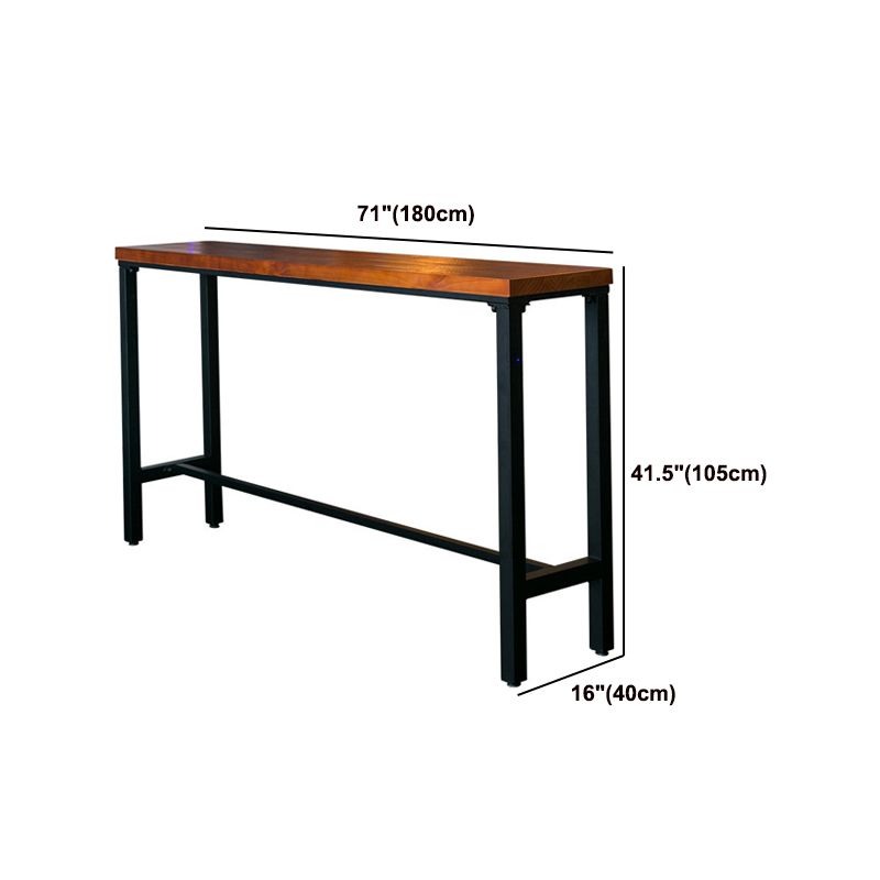 Industrial 1/9 Pieces Bar Table Set Rectangle Pine Wood Counter Table with Stools