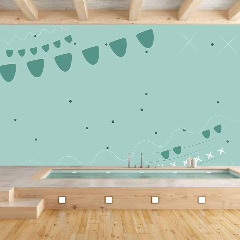 Modern Illustration Mural Wallpaper Geometry Decoration Indoor Wall Mural