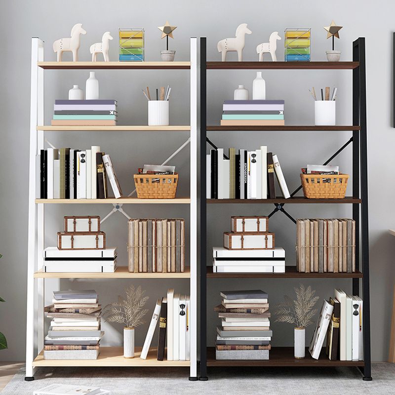 Modern Style Bookcase Metal Frame Open Back Bookshelf for Home Office