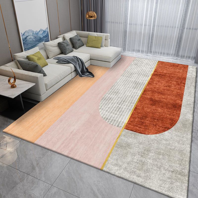 Grey Striped Rug Polyester Gorgeous Rug Washable Rug for Home Decor