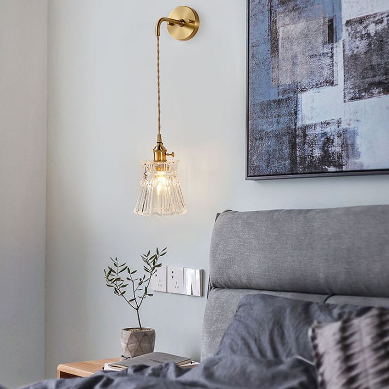 1-Light Wall Sconces Modern Glass Sconce Light Fixture for Bedroom