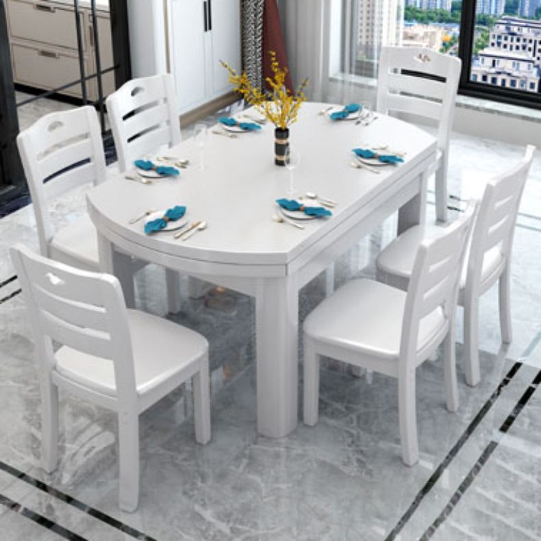 Solid Wood Dining Table Set 1/7 Pieces Dining Set for Kitchen