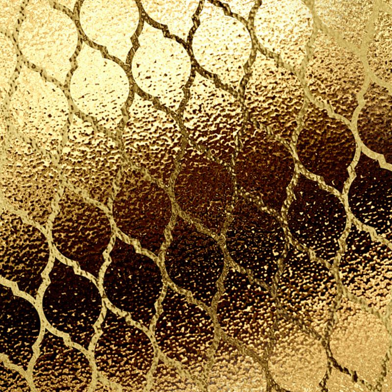 Ogee Patterned Foil Wall Mural Contemporary Stain Resistant Bedroom Wall Art, Made to Measure