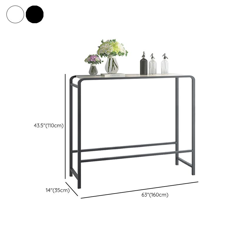Modern Bar Dining Table Rectangle Indoor Bar Stool Table with Footrest