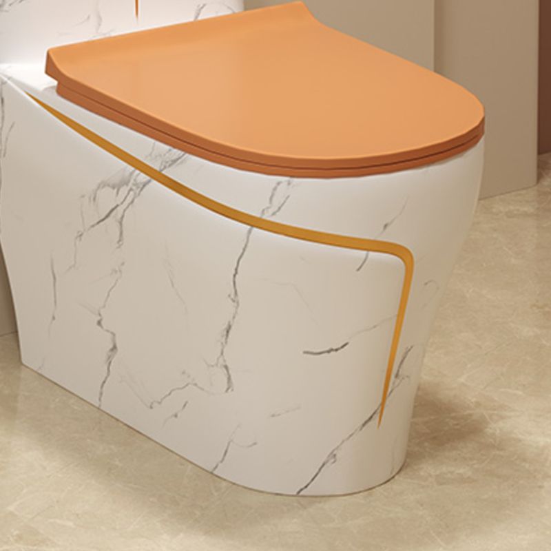 Traditional Orange Ceramic Flush Toilet Floor Mounted Urine Toilet for Washroom