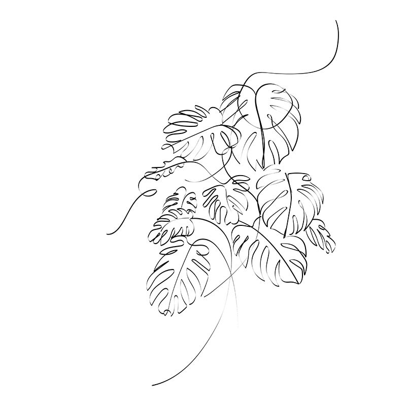 Illustration Plants Mural Mildew Resistant Wallpaper Sleeping Room Wall Mural