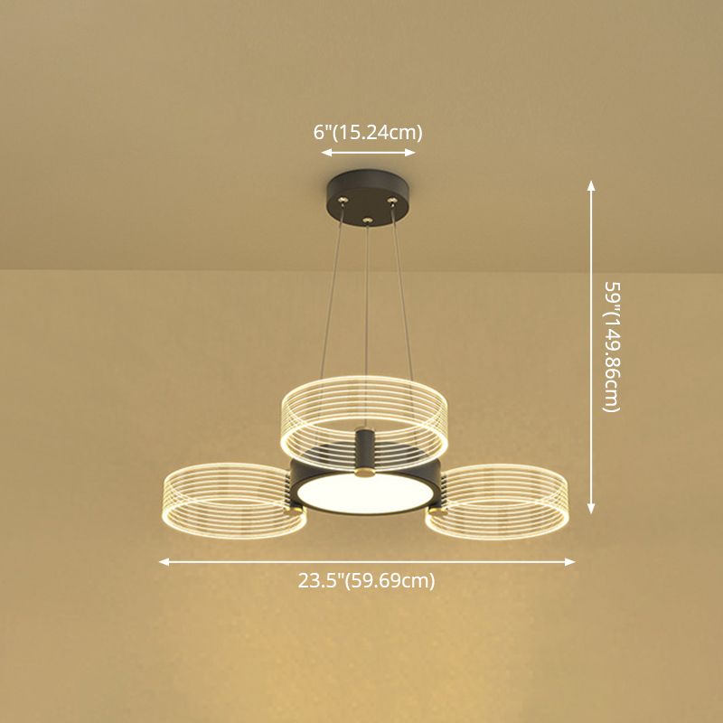 Illuminazione del lampadario Circle Modernista Acrilico Acrilico Luce a sospensione per soggiorno