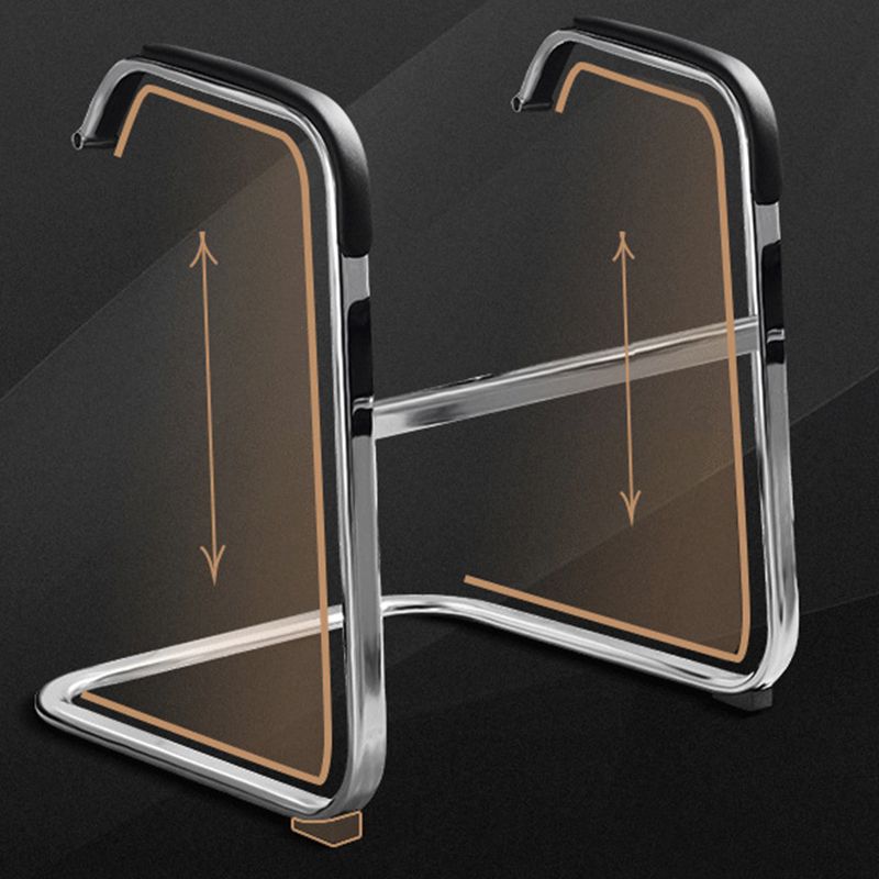 Faux Leather Task Chair Modern High Back Office Chair with Fixed Arms