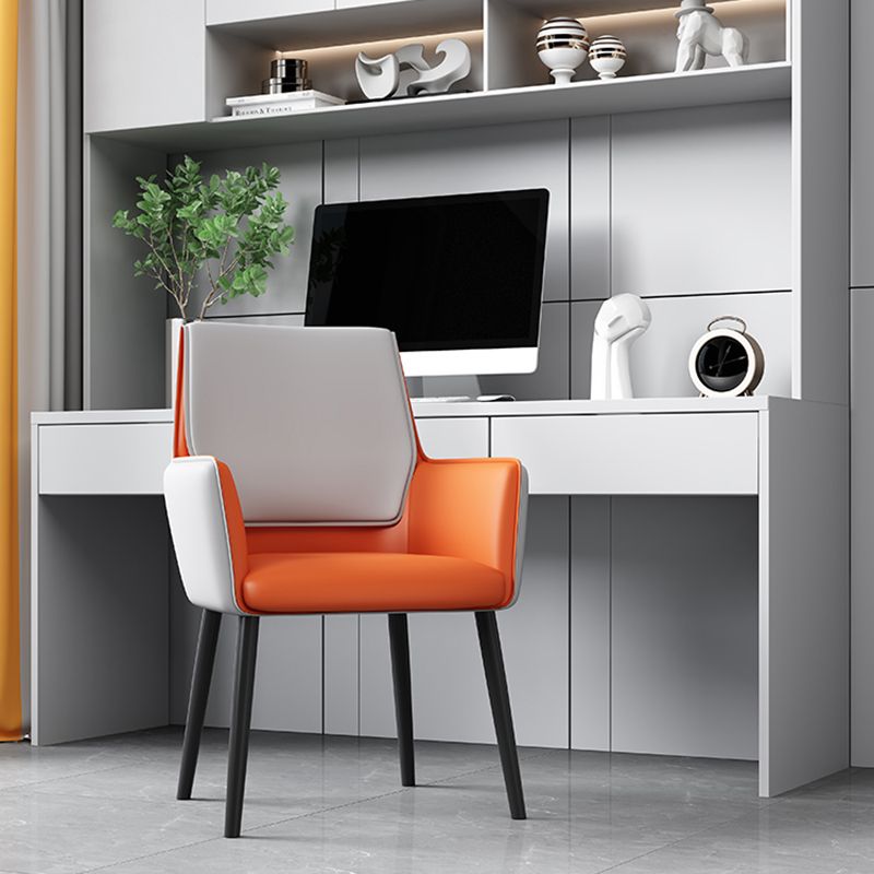 Faux Leather Upholstered Chair Contemporary Kitchen Dining Arm Chair