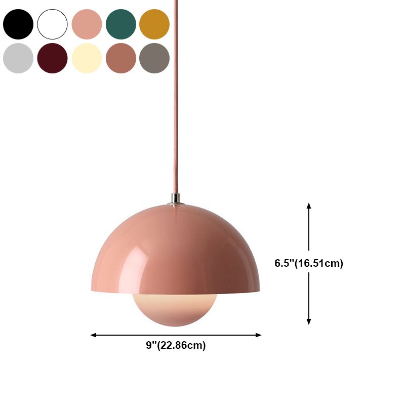 Colorful Dome Shape Hanging Light Nordic Style Pendent Lighting Fixture for Sitting Room
