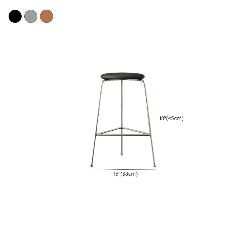 Contemporary Indoor Metal Bar Stool Backless Upholstered Bar Stool