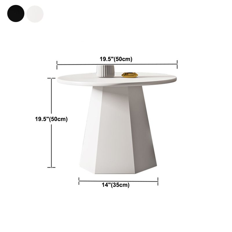 Pedestal Base Designed Cocktail Table White/black Metal Circular Coffee Table