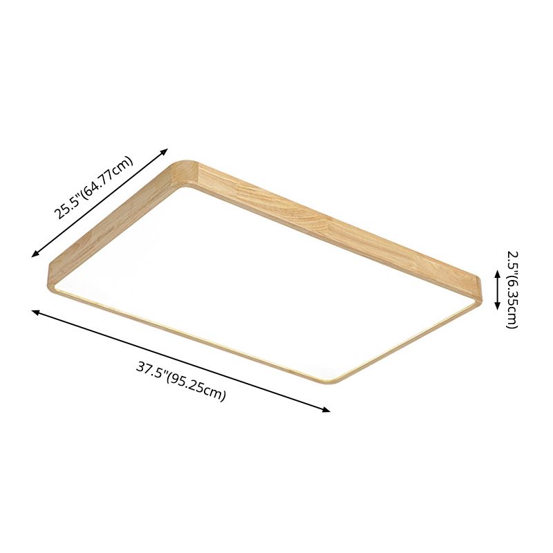 1 Light Wood Flush Mount Ceiling Light Fixtures Minimalist Bedroom Flush Mount Fixture