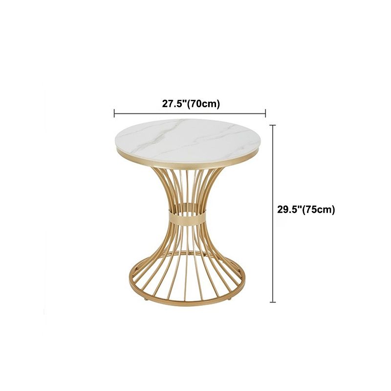 Round Luxury Dining Table White Fixed Table with Sintered Stone