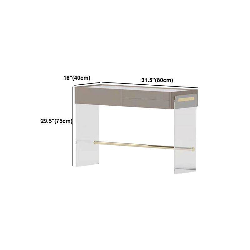 Glam Slate Top Makeup Vanity Desk 3 Drawer Vanity Dressing Table