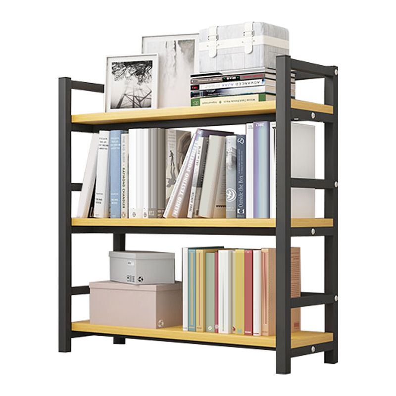 Modern Style Bookshelf Black Metal Frame Bookcase for Office