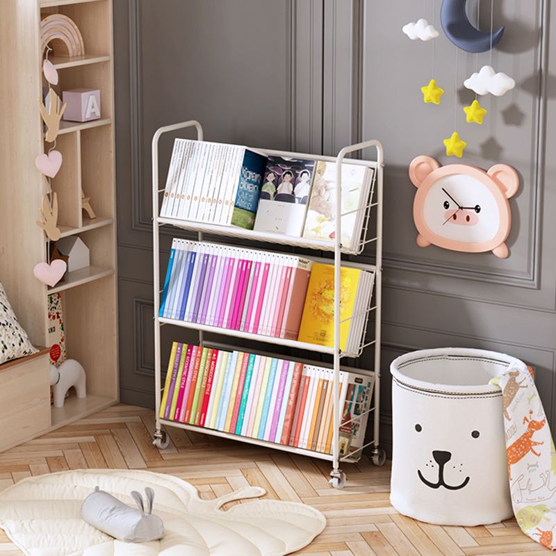 White Etagere Bookshelf Modern 2/3/4/5-Shelf Metal Vertical Bookcase