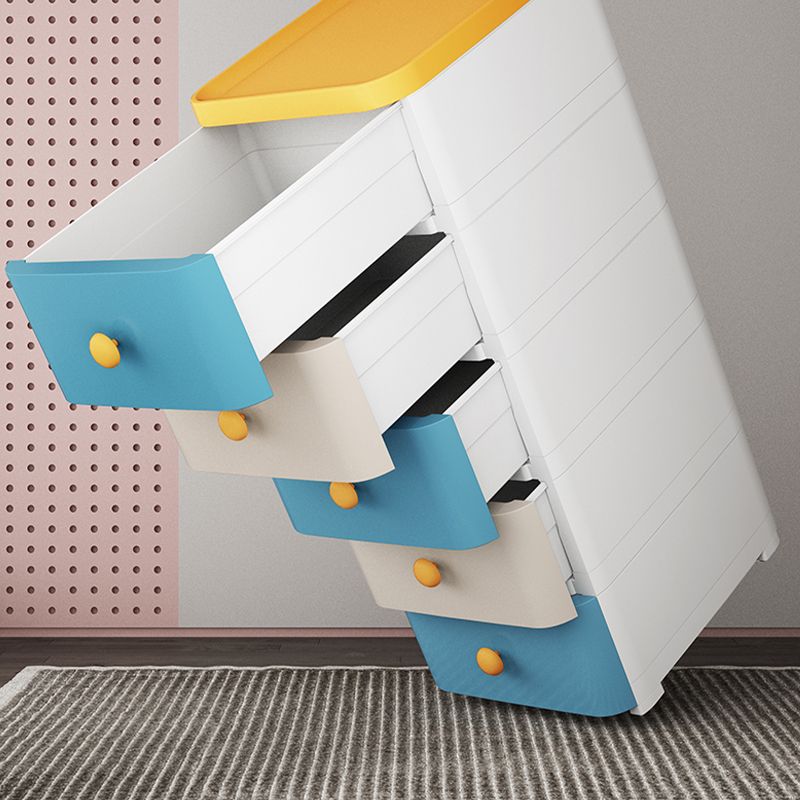 5-Drawer Wardrobe Armoire with Legs Modern Plastic Storage Cabinet