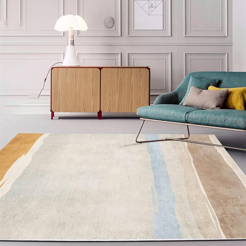 Modern Graphic Carpet Gold Polyester Area Carpet Washable Carpet for Home Decor