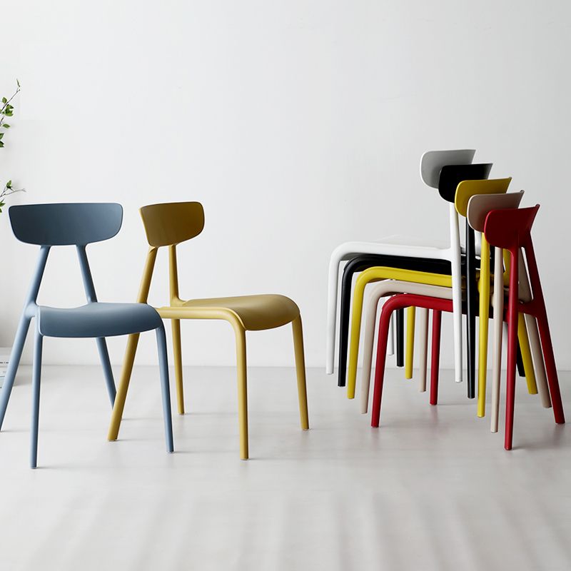 Casa sedia laterale contemporanea aperta sedia da pranzo in plastica senza braccio