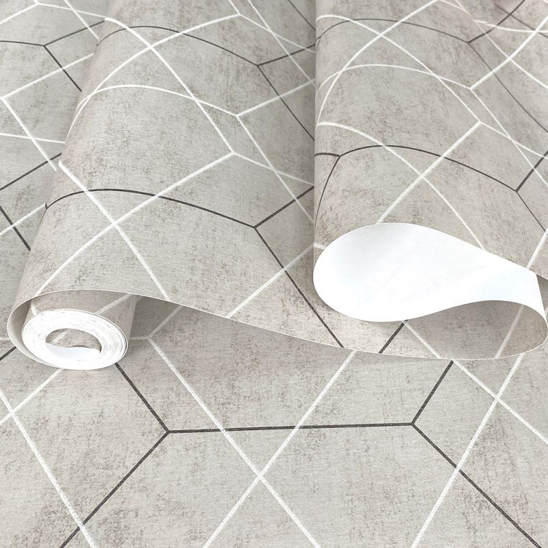 Grey Minimalist Wall Decor 20.5-inch x 31-foot Color Block Wallpaper for Living Room