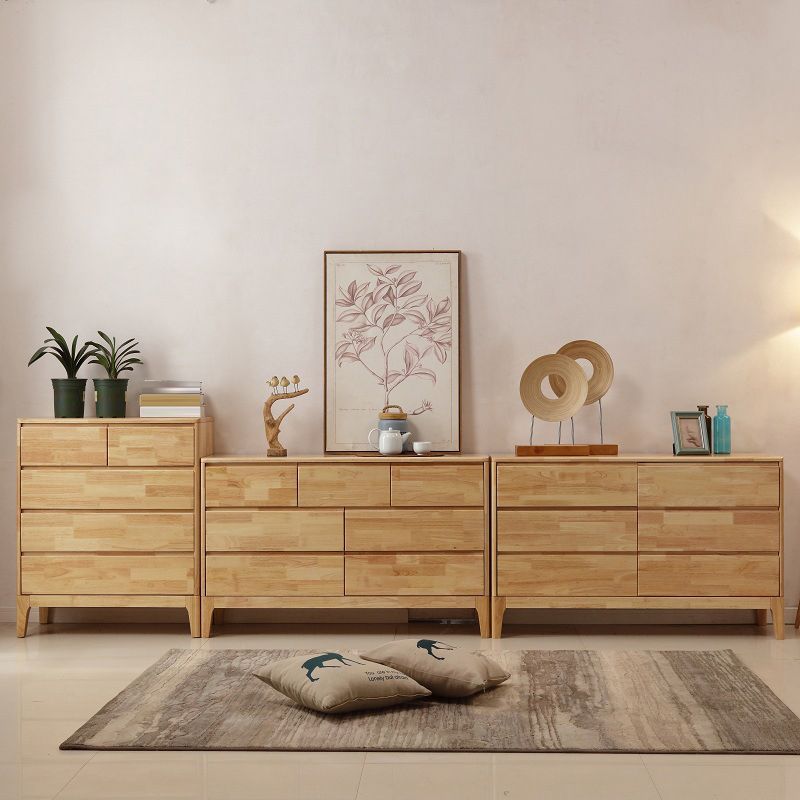 Contemporary 16" W Rubber Wood Storage Chest Bedroom Chest with Drawers