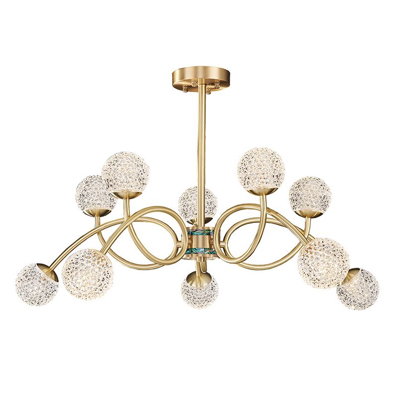 Lámpara de suspensión de techo dorada de forma de lámpara de lámpara de metal modernista