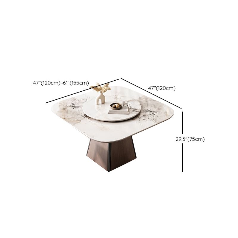 Modern White Stone Top Dining Set 1/5/7 Pieces Dining Table Set with Padded Chairs