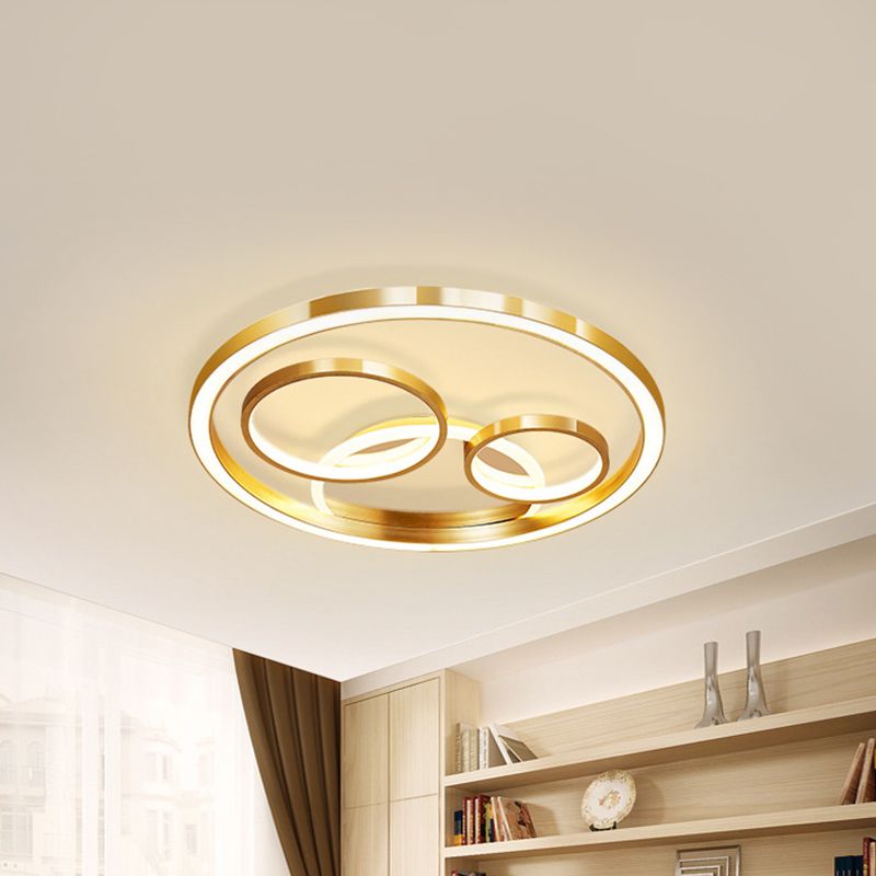 18"/23.5" W Round Acrylic Ceiling Mounted Fixture Modern LED Gold Flush Mount Spotlight