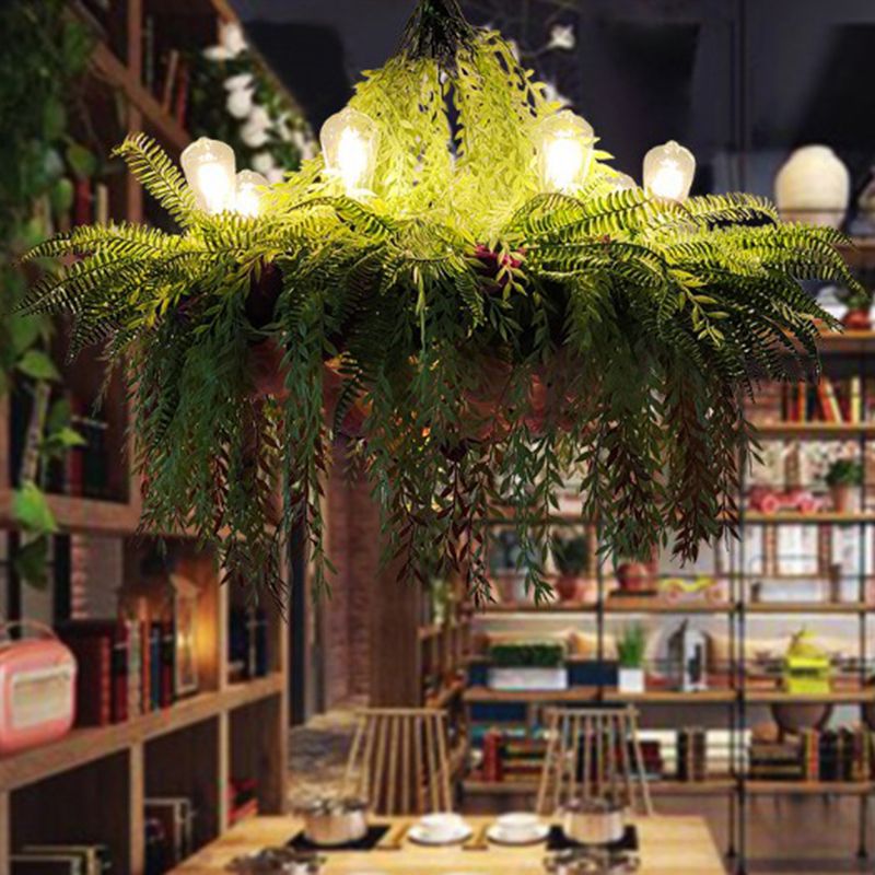 Hanging Chandelier Country Style Imitation Plant Metal Ceiling Suspension Lamp for Restaurant