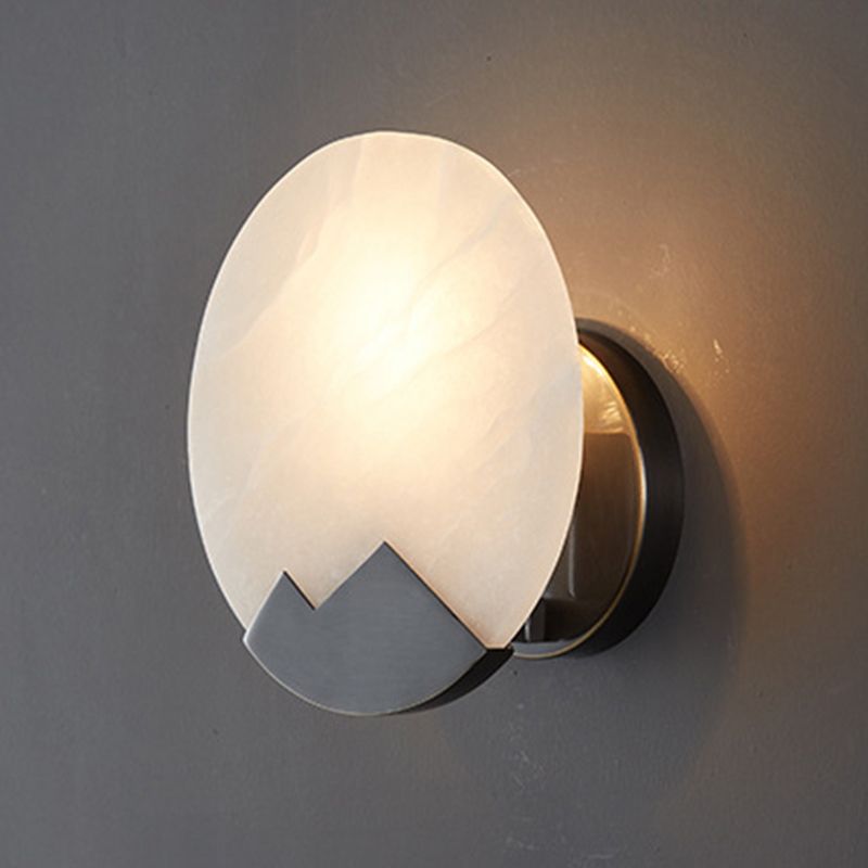 Contemporary Wall Sconce Circle Stone Sconce Lighting for Bedroom