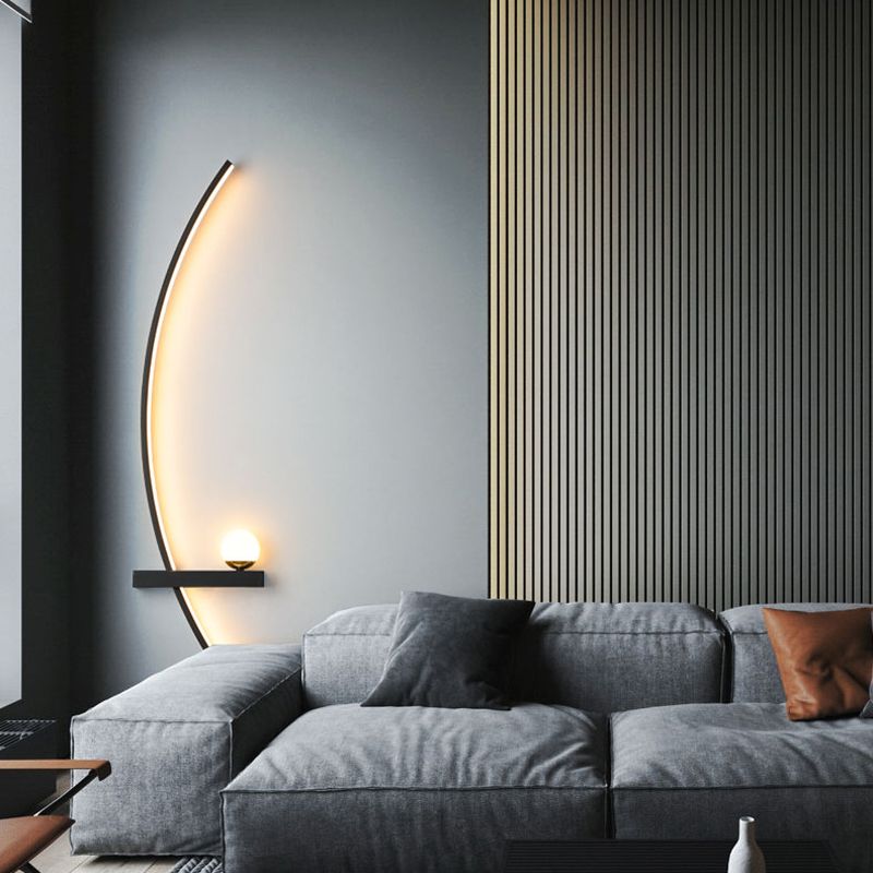 Metal Linear Shape Wall Light Modern Style 2-Lights Wall Mount Light Fixture