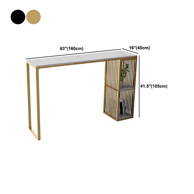 Glam Stone Bar Table Set 1/3 Pieces Rectangle Counter Table Set for Indoor