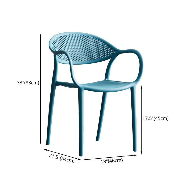Chaise de fauteuil en plastique contemporain Open Danding Dining Dining Side Claid for Kitchen