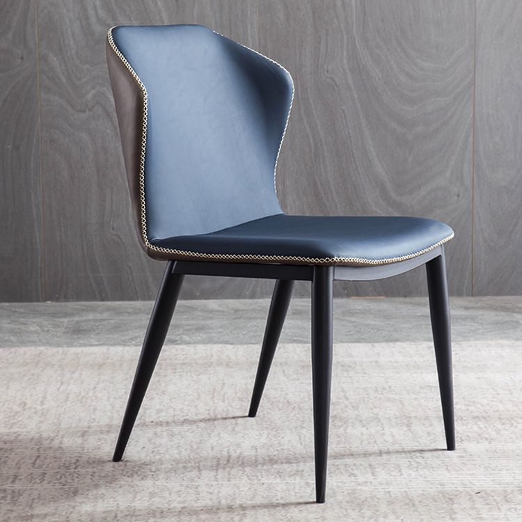 Silla de comedor de metal contemporánea, sin brazos, con respaldo para uso doméstico (juego de 2)