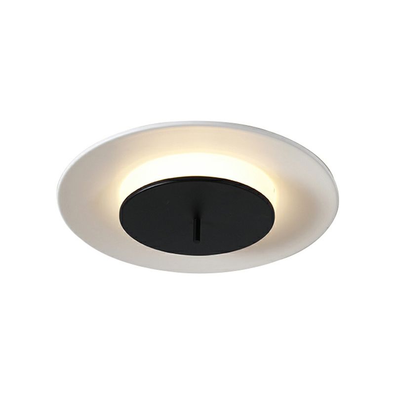 Plafonnier LED circulaire en fer laqué à montage encastré Macaron concis et moderne avec abat-jour en acrylique