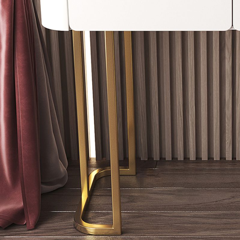 Glam Makeup Vanity Desk Bright White Vanity Tables with 4 Drawer, 15.74" Wide