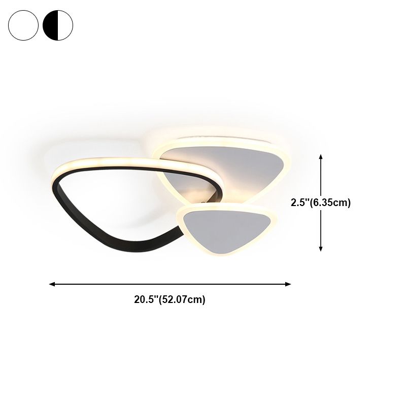 Nordic Triangle Ceiling Mount Light Fixture Metal LED Ceiling Lamp for Bedroom