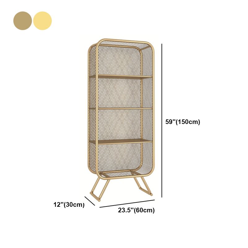 Closed Back Bookcase Glam Style Bookshelf for Home Office and Study Room