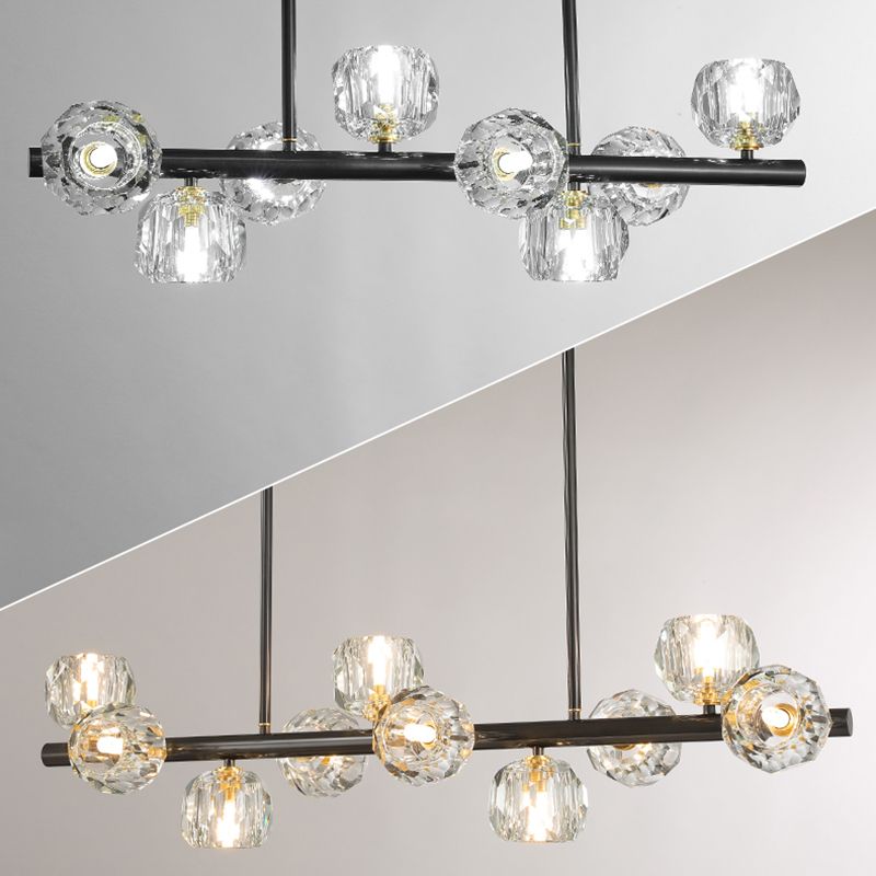 Globe Crystal Island Lighting Fixture Modern Elegant Ceiling Pendant Light for Dining Room