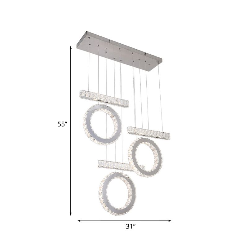 Cartas LED PARTIVO Multi-luz Minimalista Cristal transparente Luz de techo colgante sobre la mesa