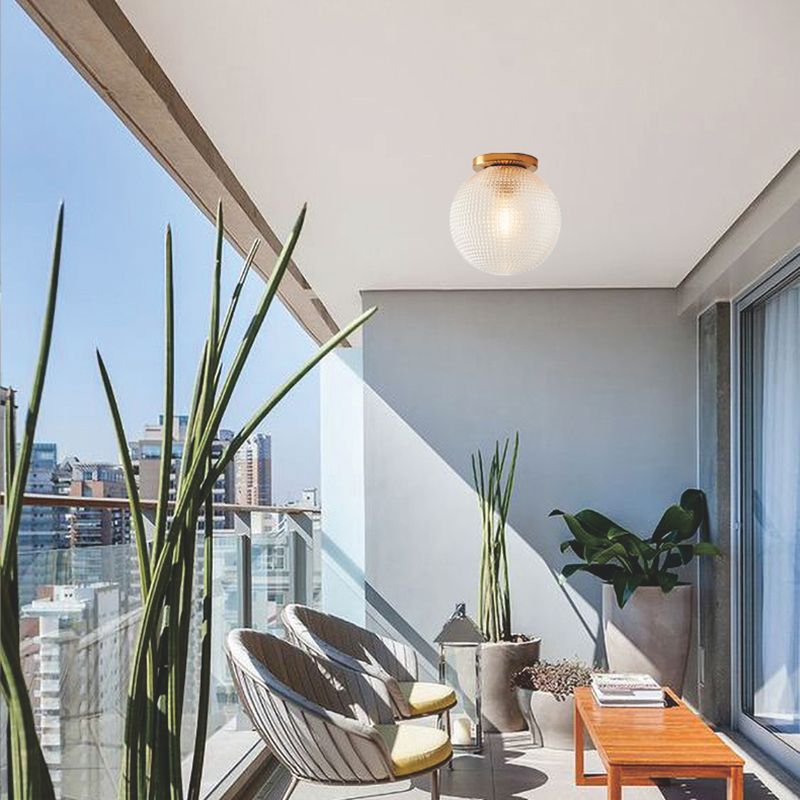 Glass Global Ceiling Flush Mount Light Nordic Style Gold Ceiling Light
