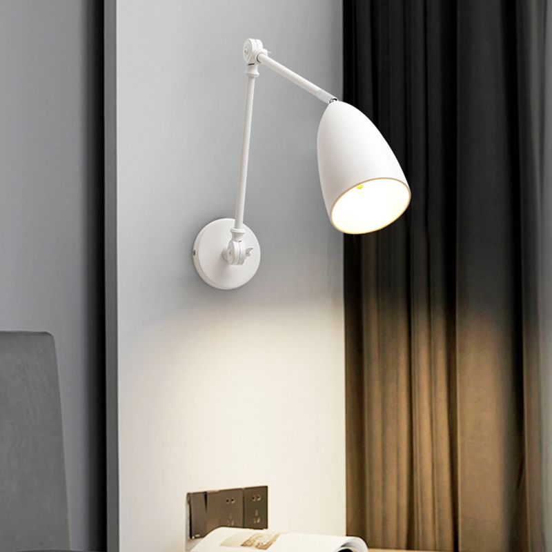 Metal Shade Wall Light Nordic Single Light Adjustable Wall Sconce for Living Room